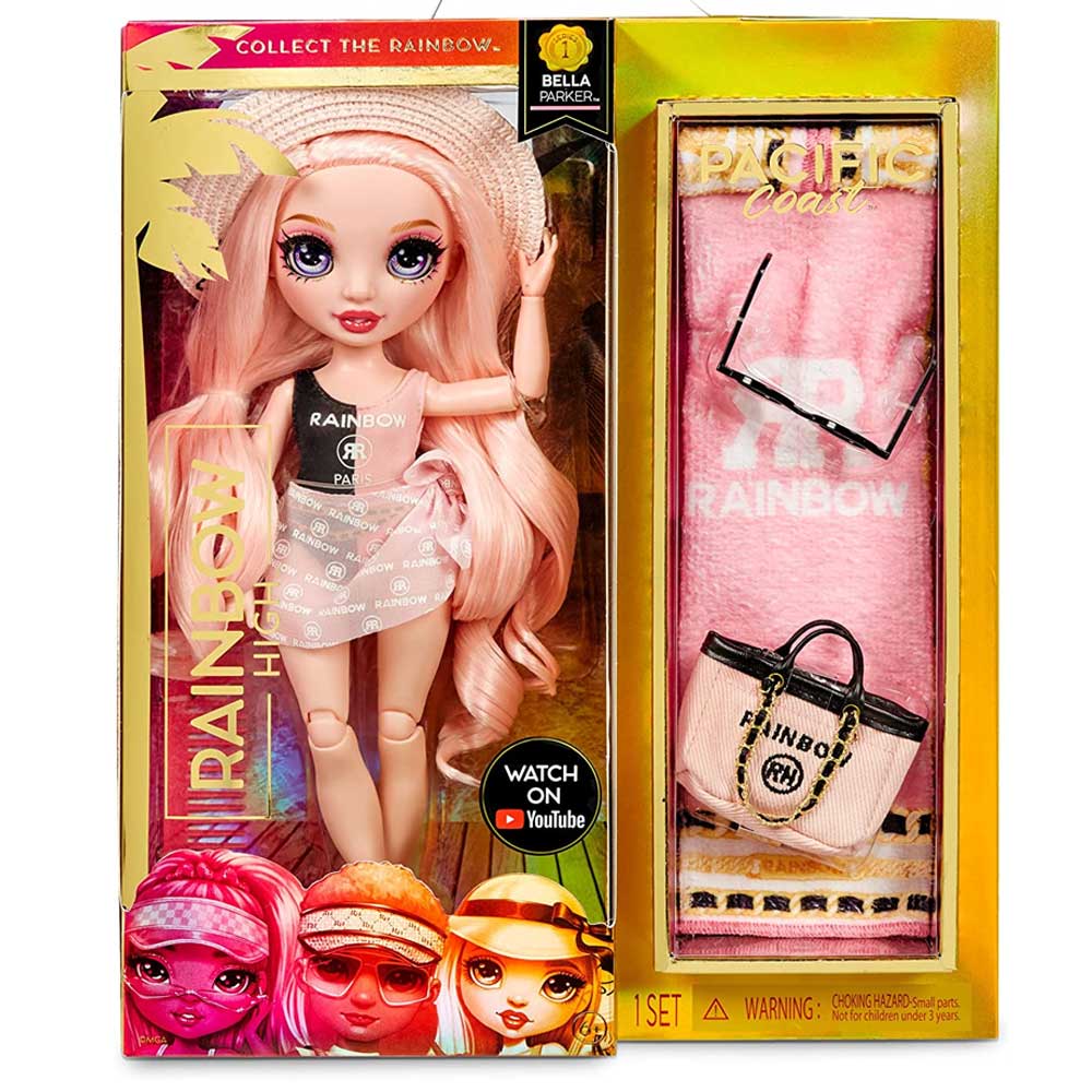 Rainbow High Pacific Coast Bella Parker- Pink Fashion Doll with 2 ...