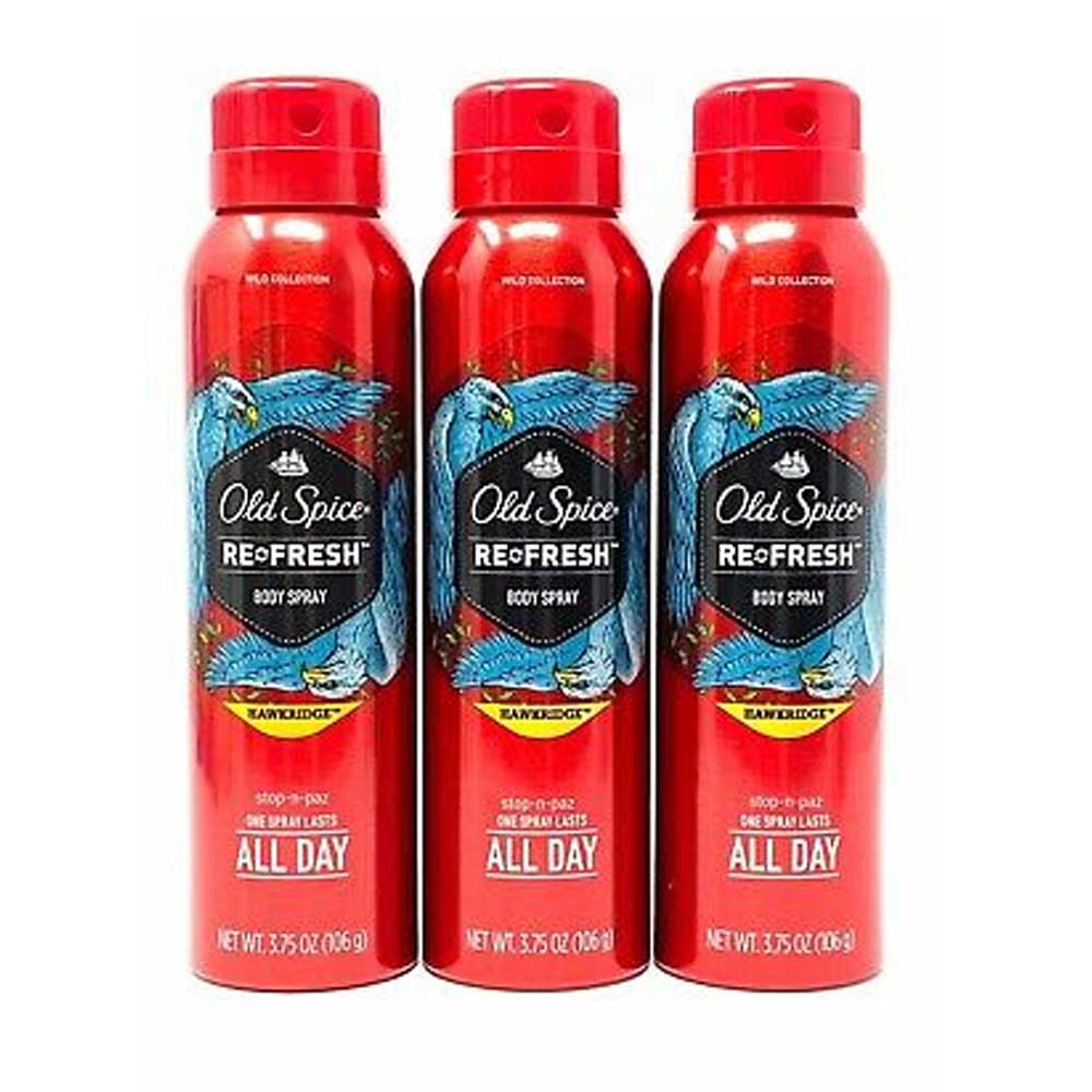 Old Spice Refresh Body Spray Hawkridge 3.75 oz (Pack of 3) - Brands 4 ...